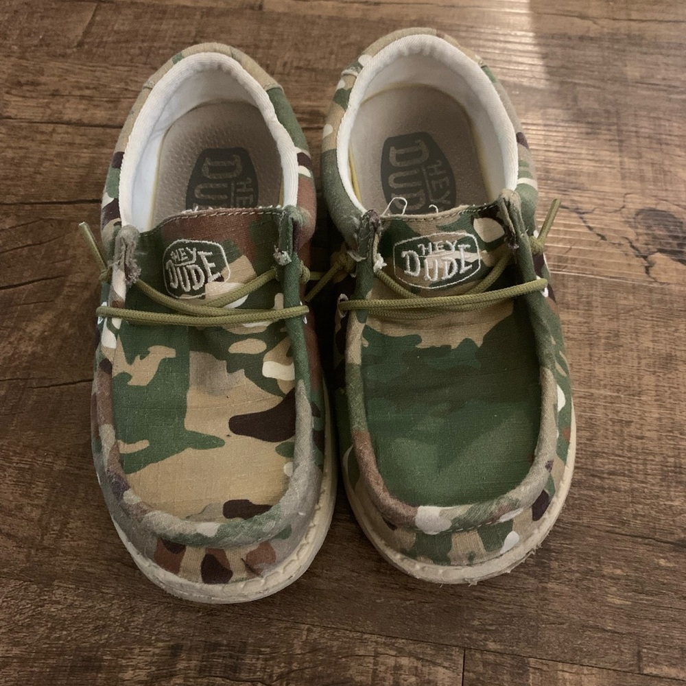 Hey Dude Kids Green Camo Moccasins